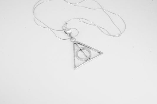 Juego de Dije y Aretes de plata 925, Reliquias de la Muerte