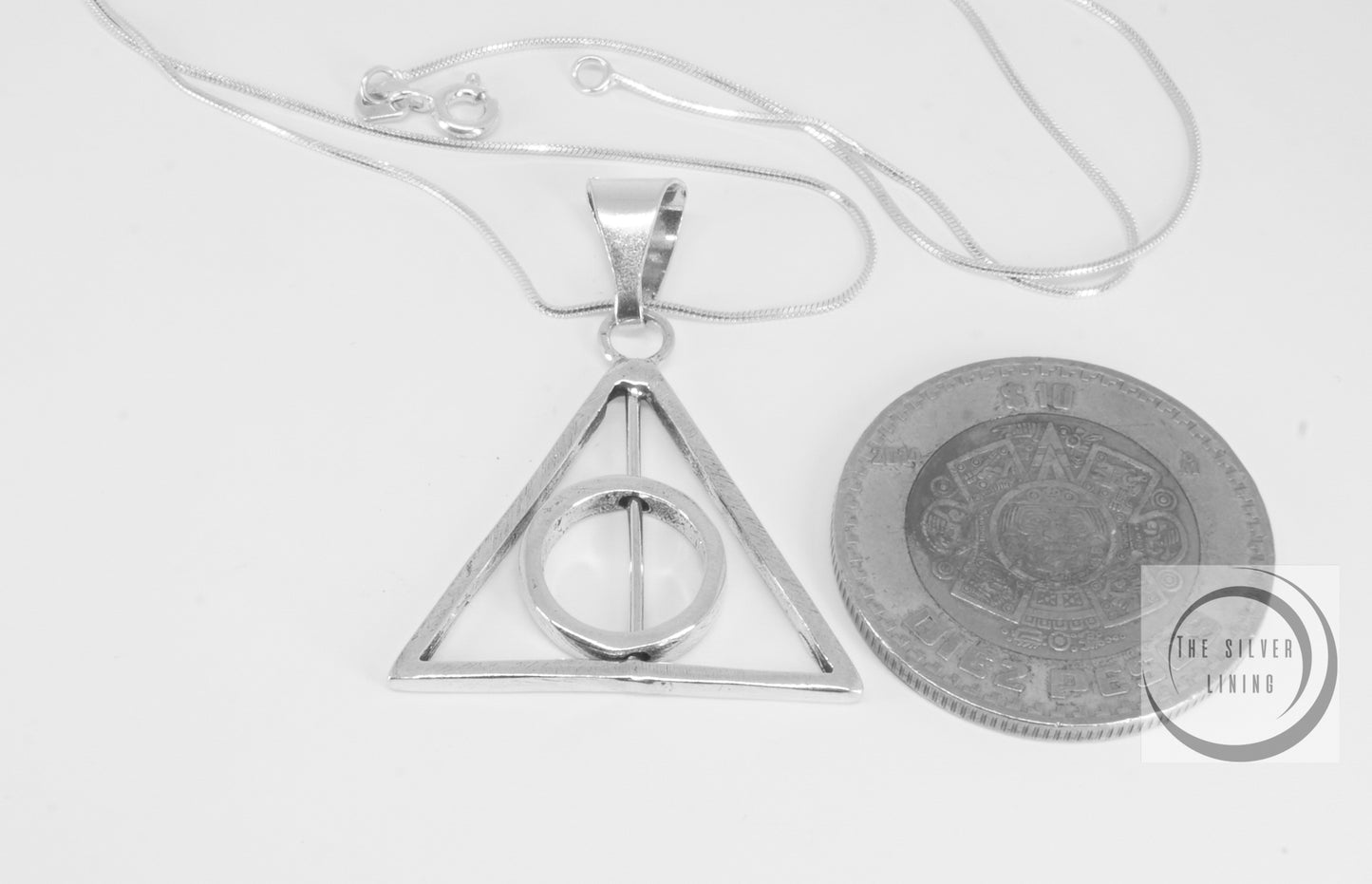Dije de plata 925, Las Reliquias de la Muerte de Harry Potter con cadena incluída