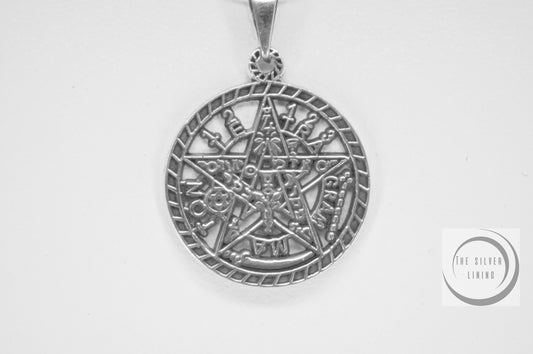 Dije de plata 925, Tetragramatron calado con cadena incluída