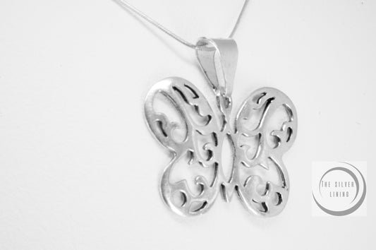 Dije de plata 925, Mariposa calada garigoleada