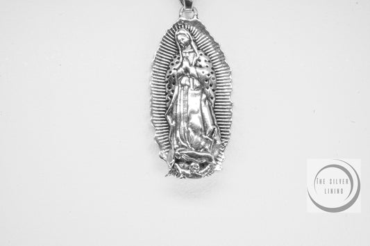 Dije de plata 925, La Virgen de Guadalupe con cadena incluída