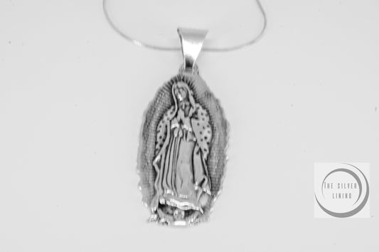 Dije de plata 925, La Virgen de Guadalupe con cadena incluída