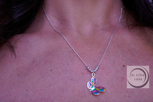 Gargantilla de plata 925, Baby Mariposa con Esmalte
