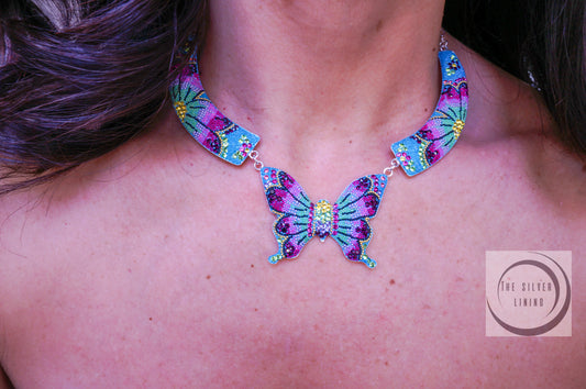 Gargantilla de Plata 925 con Microperla de Mariposa con Aretes