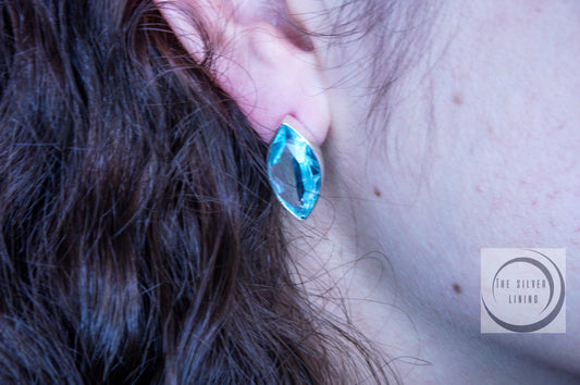 Gargantilla tornasol con Dije de Cristal y Lapizlázuli con Aretes