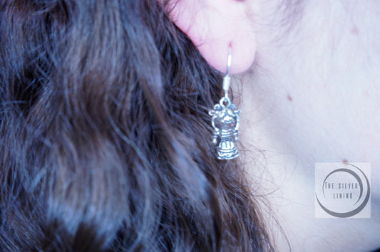 Juego de dije y aretes de plata 925, Mexicanísimo muñecas de trapo