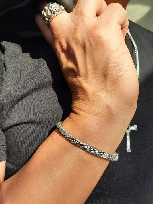 Pulsera de Plata 925, Piel de Dragon 20.5 cms (8")