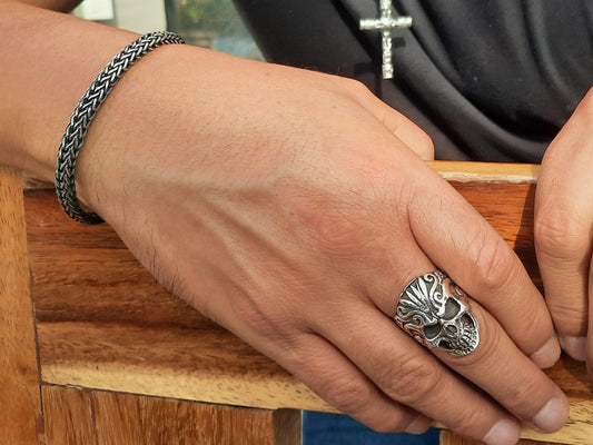 Pulsera de Plata 925, Pulsera de Cadena Doble 20.5cms